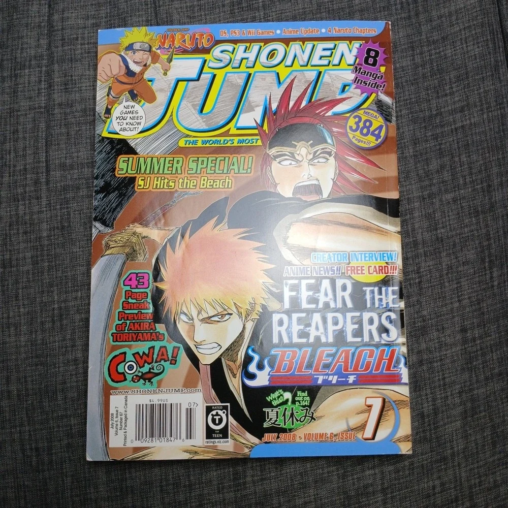 Shonen Jump Manga Bleach July 2008‎ Volume 6 Issue 7 Naruto Fear the Reaper- TA